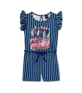 NWT Girls 14-16 Disney The Descendants 3 Romper BLUE Striped Short Set - Picture 1 of 3