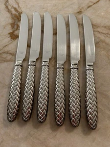 6 cuchillos de cena Ralph Lauren trenza ecuestre Corea/Japón 1991 cubiertos - Imagen 1 de 8