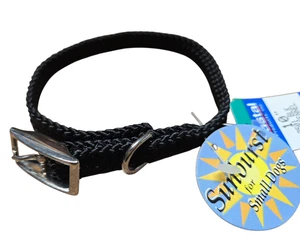 Coastal Pet Sunburst Nylon geflochtenes Haustierhalsband für kleine Hunde 10 Zoll SCHWARZ NEU - Bild 1 von 2