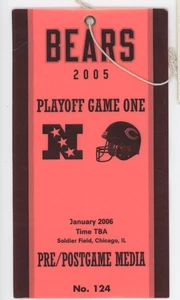 Chicago Bears Ticket 2005 Suite Ticket Playoff Game 1 - Picture 1 of 1