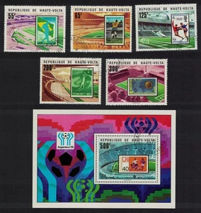 Upper Volta Football 5v+MS 1977 CTO SG#469-MS474 MI#700-704+Block 8 - Picture 1 of 1
