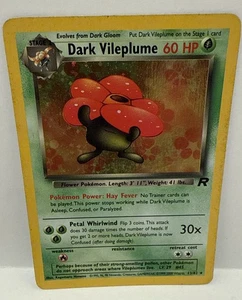 Dark Vileplume Holo Raro 13/82 Casi Nuevo Equipo Cohete Set WOTC 1999 TCG Carta Pokémon - Imagen 1 de 2