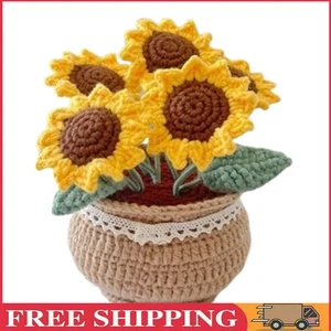 Hágalo usted mismo Kit de ganchillo en maceta para plantas lindas herramienta tejida a mano para niños (girasol) - Imagen 1 de 11
