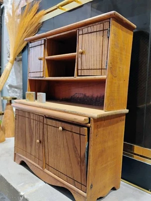 Antigo vendedor amostra Hoosier armário de cozinha cabana metal casa de bonecas - Imagem 1 de 4