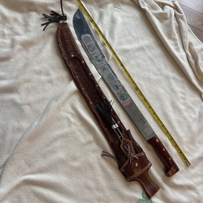  Bainha de couro decorativa ornamental Gautamala CA-Machete 26,5” feita à mão   - Imagem 1 de 4