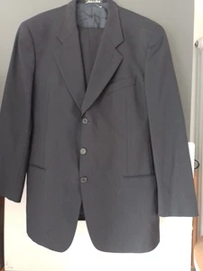 MENS GIORGIO  ARMANI THE COLLECTION BLACK 2 PIECE SUIT 52"R  TROUSERS 36" - Picture 1 of 9