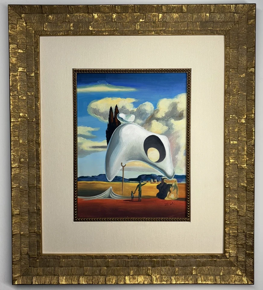 萨尔瓦多·达利水彩/水粉纸 1904 - 1989 年手工签名风格  — 第 1/4 张图片