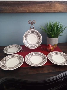 5 Vintage Royal China Sussex USA Cavalier Porcelain Saucer Transferware - Picture 1 of 13