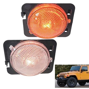 Amber Front Side Markers with LEDs Compatible with For Jeep Wranger JK '07 '18 - Picture 1 of 10