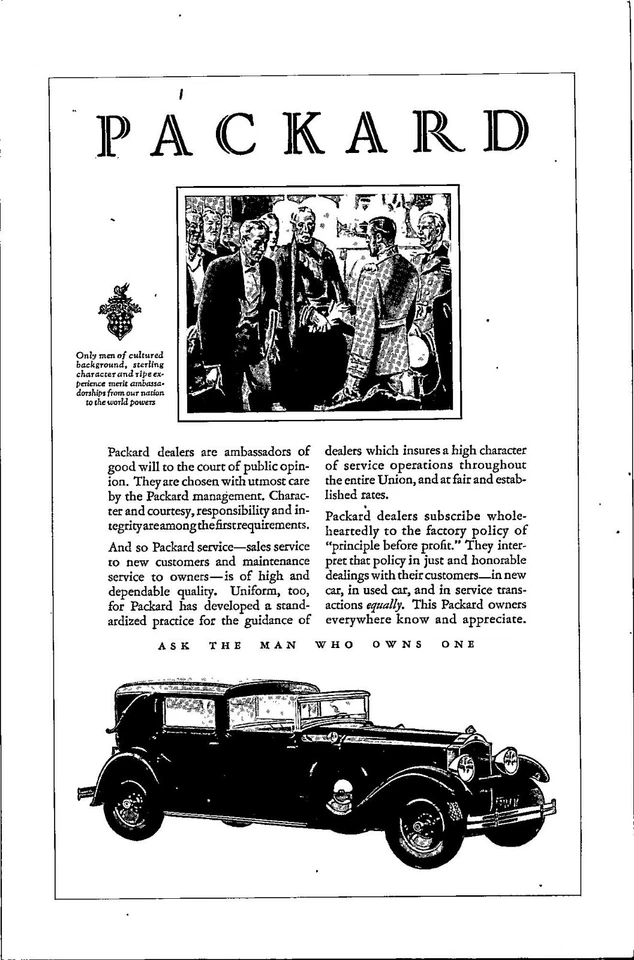 Packard Automóvil Vintage 1927 Anuncio Impreso Transporte Coche Efímero Foto 1 de 1