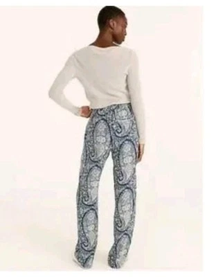 RE-Imaginado por J. Pantalones Crew Seda Paisley Bolsillos Mujer Talla-14 Alto Nuevos Foto 1 de 4