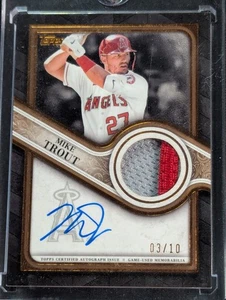 2023 Topps Reverence #/10 Mike Trout #TRAPU-MT Flagship Game Used Patch Auto - Picture 1 of 2