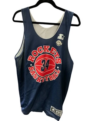 Vintage 90s HOUSTON ROCKETS  Hakeem Olajuwon #34 Starter Reversi Jersey Sz 48 L - Image 1 of 4