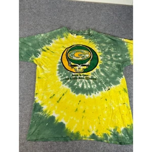 Vintage Grateful Dead Green Bay Packers Tie Dye T-Shirt Mens XL Single Stitch - Picture 1 of 11