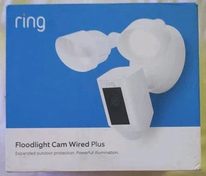 Ring Floodlight Cam Plus Outdoor Wired 1080p Surveillance Camera White NEW - Picture 1 of 3
