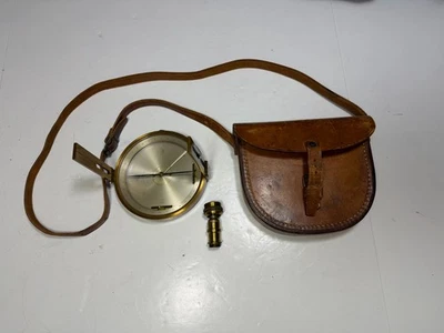 W & L E Gurley Surveyors Compass With Leather Crossbody Carry Bag (H) - Image 1 of 4