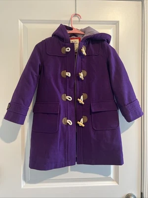 Abrigo Mini Biden Niñas Togle Púrpura 6-7 años Mezcla de Lana Pesado Forrado Con Capucha Foto 1 de 4