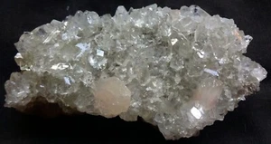 STUNNING STILBITE ON APOPHYLLITE CRYSTALS FORMAT BASE MINERALS SPECIMEN-13.9 - Picture 1 of 3