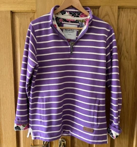 Weird Fish Purple with White Stripes Sweatshirt size 14 Excellent condition - Picture 1 of 5