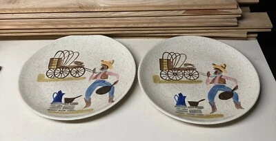 Vintage Red Wing Dinnerware ROUND UP Cowboy Dinner Plate (s) 10 7/8" Diameter - Image 1 of 3