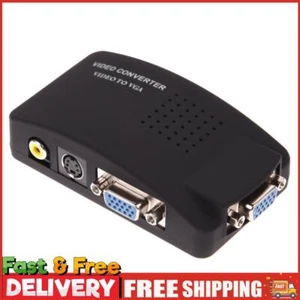 Convertidor de video RCA Compuesto S-Video AV a VGA para PC HDTV TV Monitor - Imagen 1 de 10