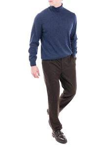RRP$175 HACKETT Pleated Trousers Size 38R Wool Blend Stretch Melange Effect - Picture 1 of 11