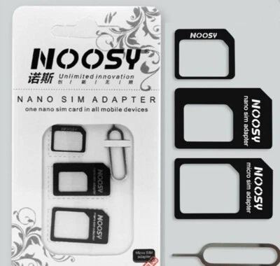 BTCMOBILE NOOSY 3 in 1 Nano SIM Micro SIM Standard SIM Adapter Kit für alle Smartphone