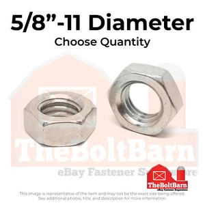 5/8"-11 316 Stainless Steel Hex Jam Nuts (Pick Quantity) - Picture 1 of 7