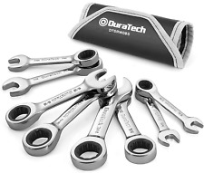 8PCS Flex-Head Stubby Ratcheting Combination Wrench Sets SAE 5/16-3/4 In