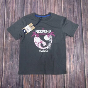 Chubbies NEW NWT Youth Small Graphic Tee T Shirt Gray Short Sleeve - Picture 1 of 3