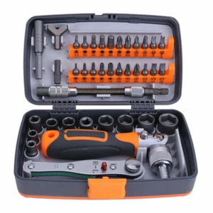 38Pcs Rachet Wrench Socket Screwdriver Mechanics Hand Tool Set Home Repair Tool - Picture 1 of 9