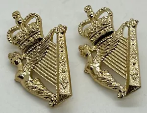 British Military Issue Royal Irish Regiment Uniform Tunic Collar Badges, Pair - Picture 1 of 3