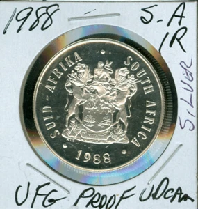 1988 SOUTH AFRICA SILVER 1 RAND ULTRA FINEST PROOF ULTRA DCAM . - Picture 1 of 2