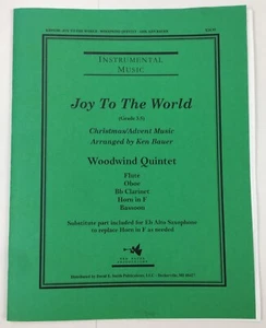 Joy To The World Christmas Advent Sheet Music Woodwind Quintet by Ken Bauer - Picture 1 of 5