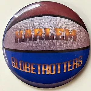 Vintage 1970s 1980s HARLEM GLOBETTROTTERS basketball button huge 3.5" pin badge - Picture 1 of 2