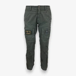 Pantalone Uomo Aeronautica Militare PA1557 Iconico pantalone Anti G Verde Scuro  - Picture 1 of 7