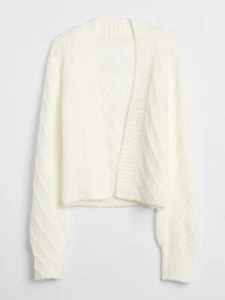 GAP GIRL'S WHITE IVORY FROST COZY CARDIGAN SWEATER ORG. $49.95 SZ SMALL 6-7 BNWT - Picture 1 of 4