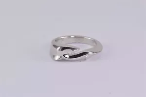 Plata de ley sólida 6.5mm pulida Anillo de banda gótica tribal 925 Sz: 8 - Imagen 1 de 7