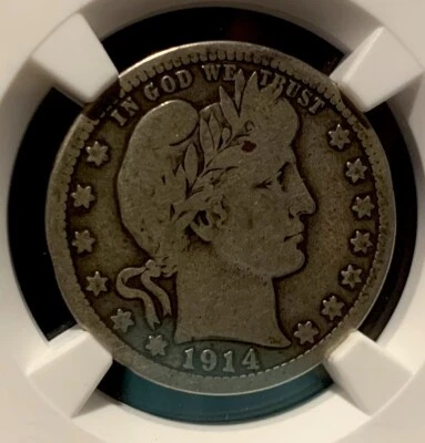 1914-S Barber US Quarter 25C - Graded NGC VG8, Extremely Rare - Image 1 of 3
