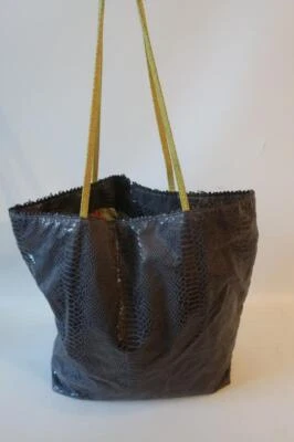 Bolso de hombro Fatto a Mano gris amarillo estampado de pitón para mujer Carlos Falchi * Foto 1 de 4