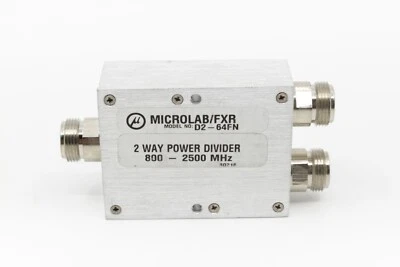 D2-64FN 2 way two way power divider  N type connections 10W power  800-2500MHz - Image 1 of 3