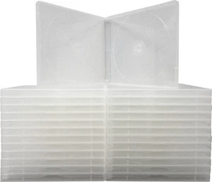 (25) Double CD Cases - 10mm Clear Empty POLYPROPYLENE 2-Disc Boxes #CD2P10CL - Picture 1 of 2
