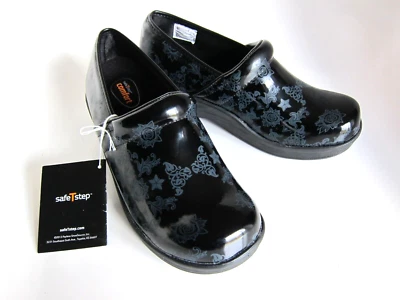 Zuecos de enfermera Safe-T-Step resistentes al deslizamiento zapatos profesionales negros talla 7,5 M Foto 1 de 4
