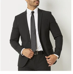 JF J. Ferrar Super Slim Fit Black Sport Coat/Jacket/Blazer Men's 38S - Picture 1 of 16