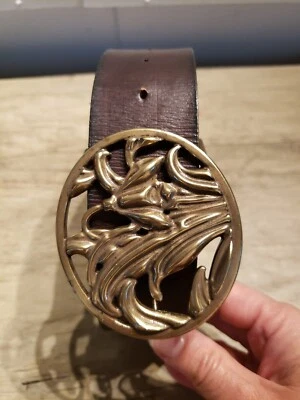 CINTURÓN MUJER MOSSIMO SUPPLY CO. MARRÓN CUERO GENUINO TALLA PEQUEÑA Foto 1 de 4