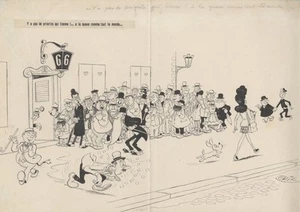 "Y A PAS DE PRIORITÉ QUI TIENNE" Dessin à l'encre de Chine par ERIK 1944 - Picture 1 of 2