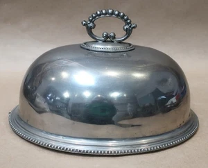 ANTIQUE WALKER & HALL SILVER PLATED MEAT FOOD COVER MID 19th CENTURY - Bild 1 von 5