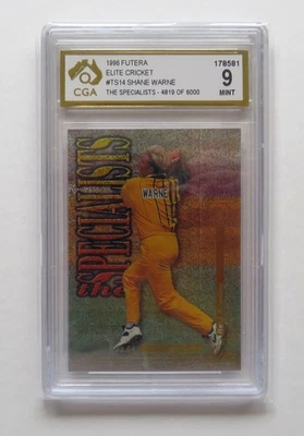 Tarjeta de cricket SHANE WARNE - Calificada 1995 Futera Elite "LOS ESPECIALISTAS"... COMO NUEVA Foto 1 de 3