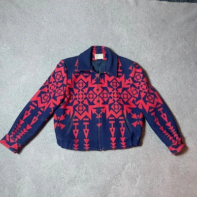 Pendleton Vintage Western Lana Virgen Manta Abrigo Chaqueta Navajo Azteca Mediana  Foto 1 de 4