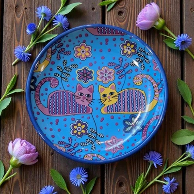 Красочное блюдо для кошачьего корма Whisker City — блюдо для безделушек — ложка 5 дюймов - Изображение 1 из 4